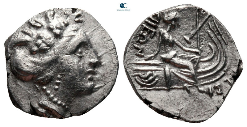 Euboea. Histiaia circa 171-168 BC. 
Tetrobol AR

13 mm, 1,70 g

Wreathed he...