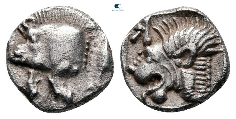 Mysia. Kyzikos circa 475-450 BC. 
Obol AR

9 mm, 0,80 g

Forepart of boar l...