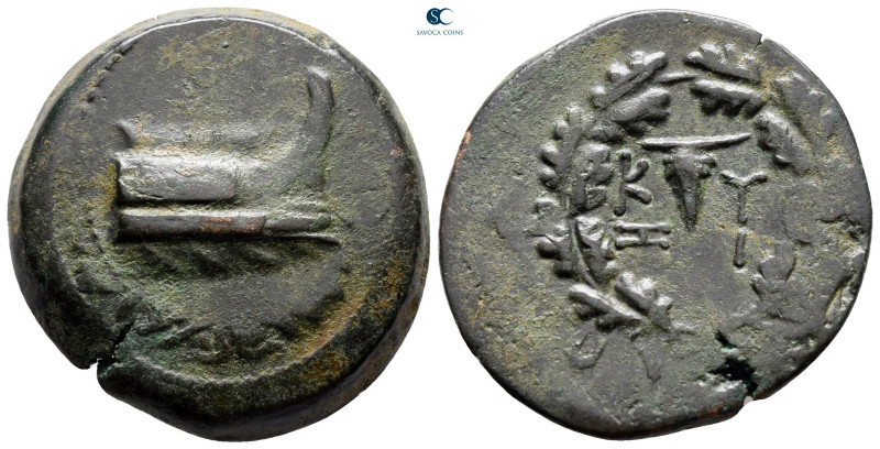 Mysia. Kyzikos circa 300-200 BC. 
Bronze Æ

30 mm, 17,12 g

Prow to right /...