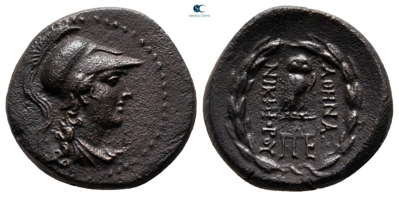Mysia. Pergamon circa 200-30 BC. 
Bronze Æ

16 mm, 3,27 g

Draped bust of A...