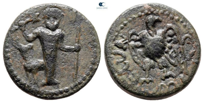 Caria. Euromos circa 100-20 BC. 
Bronze Æ

16 mm, 3,34 g

Facing cult statu...