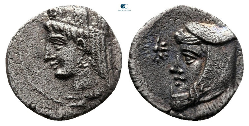 Cilicia. Uncertain mint circa 400-300 BC. 
Obol AR

10 mm, 0,70 g

Turreted...