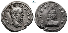 Divus Septimius Severus after AD 211. Rome. Denarius AR