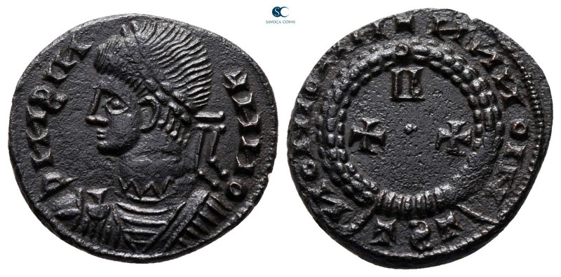 Crispus, as Caesar AD 316-326. Contemporary barbaric imitation of Thessalonika
...