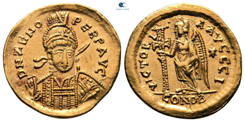 Zeno AD 474-491. Constantinople
Solidus AV

21 mm, 4,47 g

D N ZENO PERP AV...