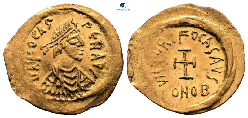 Phocas AD 602-610. Constantinople
Tremissis AV

18 mm, 1,47 g

D N FOCAS PE...