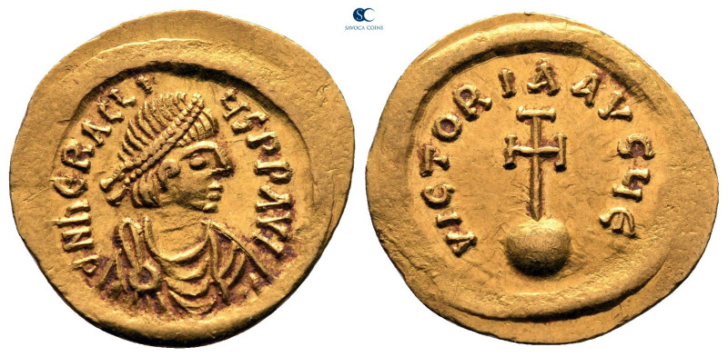 Heraclius AD 610-641. Constantinople
Semissis AV

19 mm, 2,23 g

D N hRACLI...