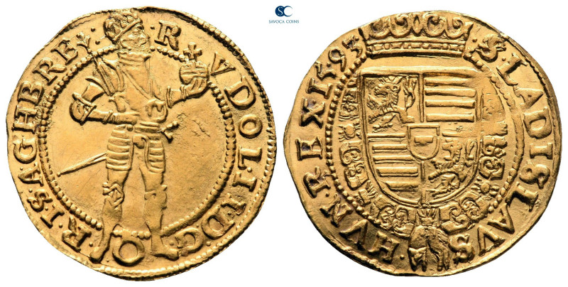 Austria. Rudolf II AD 1576-1612.
Ducat AV

22 mm, 3,49 g

RVDOL• II • D : G...