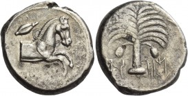 The Carthaginians in Italy, Sicily and North Africa. Tetradrachm, Carthago or Lilybaion circa 410-392, AR 16.13 g. [qrt – h – dst] in Punic characters...