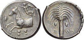 The Carthaginians in Italy, Sicily and North Africa. Tetradrachm, Carthago or Lilybaion circa 410-392, AR 17.22 g. qrt – h – dst in Punic characters, ...