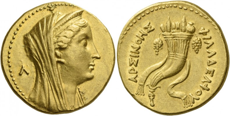 Ptolemy II Philadelphos, 285 – 246 BC. In the name of Arsinoe II. Octodrachm, Al...