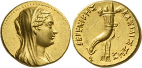 Ptolemy III Euergetes, 246 – 222. In the name of Berenice II. Octodrachm, Alexandria after 241, AV 27.84 g. Diademed and veiled bust of Berenice II r....