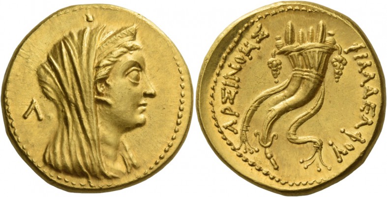Ptolemy V Epiphanes, 205 – 180 BC. In the name of Arsinoe II. Octodrachm, Alexan...