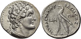 Ptolemy VI Philometor, 180 – 145 BC. Tetradrachm, Paphos circa 164-163, AR 13.99 g. Diademed bust of Ptolemy I r., with aegis. Rev. BAΣIΛEΩΣ – ΠTOΛEMA...