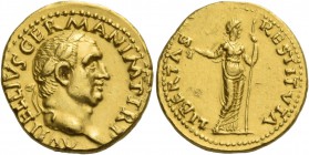 Vitellius, 2nd January – 20th December 69 (recognised Emperor in Rome on 19th April). Aureus April-December 69, AV 7.10 g. A VITELLIVS GERMAN IMP TR P...