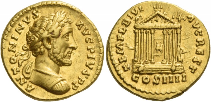 Antoninus Pius augustus, 138 – 161. Aureus 158-159, AV 7.29 g. ANTONINVS – AVG P...