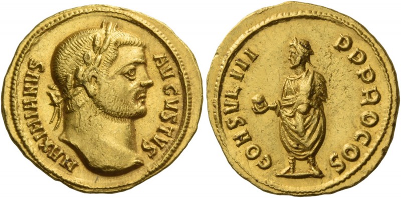 Maximianus augustus, first reign 286 – 305. Aureus, Cyzicus circa 291, AV 5.33 g...