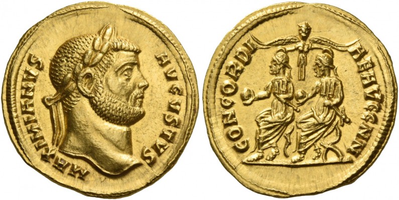 Maximianus augustus, first reign 286 – 305. Aureus, Cyzicus circa 293, AV 5.42 g...