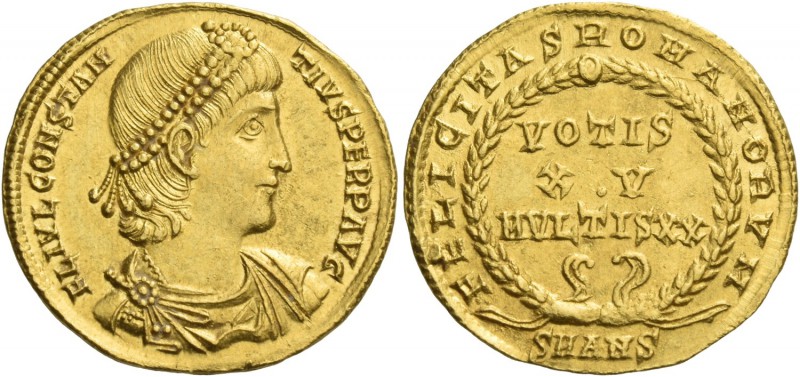 Constantius II augustus, 337 – 361. Solidus, Antiochia 337-347, AV 4.40 g. FL IV...