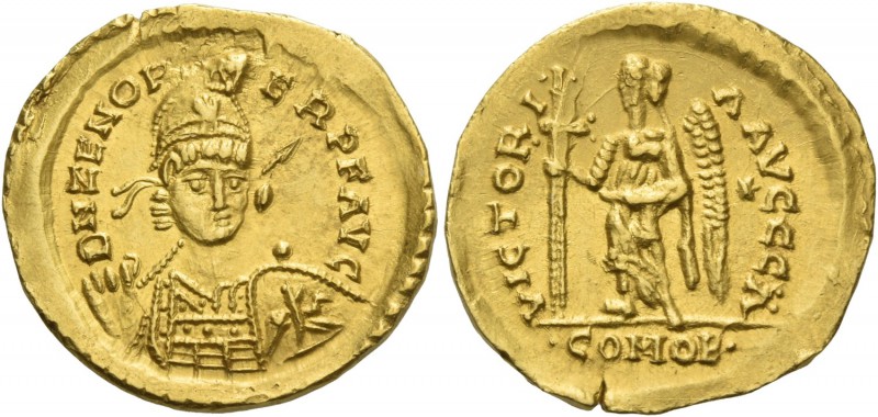 Odovacar, 476 – 493. In the name of Zeno, 474-491. Solidus, Roma 476-493, AV 4.4...