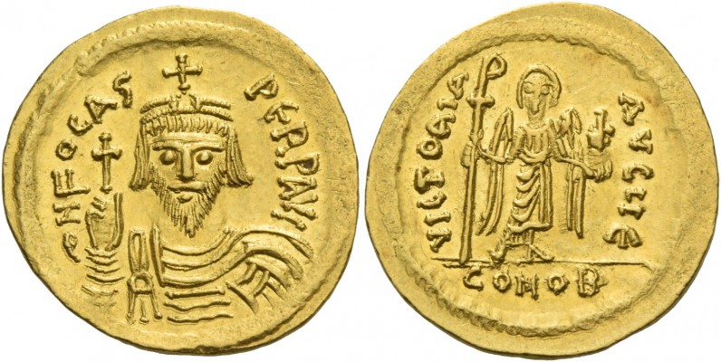 Phocas, 23 November 602 – 5 October 610. Solidus 607-610, AV 4.48 g. d N FOCAS –...