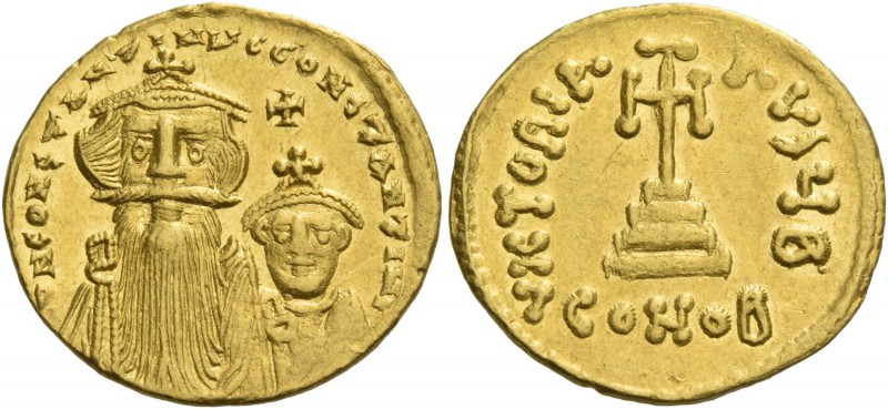 Constans II, September 641 – 15 July 678, with colleagues from 654. Solidus 654-...