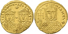 Constantine V Copronymus, 17 June 741 – 14 September 775, with Leo IV as associate ruler, from 751. Solidus circa 757-775, AV 4.44 g. COnSt – AntInOSS...