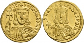 Nicephorus I, 1 November 802 – 26 July 811, with Stauracius from December 803. Solidus 803-811, AV 4.49 g. hICI – FOROS bASILES Facing bust of Nicepho...