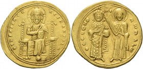 Romanus III Argyrus, 1028 – 1034. Histamenon 1028-1034, AV 4.40 g. +IhS XIS RЄX – RЄGNANTIhM Christ, nimbate, enthroned facing raising r. hand in bene...