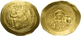 Constantine IX Monomachus, 11 June 1042 – 11 January 1055. Histamenon 1042-1055, AV 4.40 g. +IhS XIS REX – REGNANTIhM Christ, nimbate, enthroned facin...
