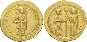 Theodora, 1055 – 1056. Histamenon 1055-1056, AV 4.41 g. +IhS XIS DCX RCGNΛNTIhm Christ, nimbate, standing facing on footstool, wearing pallium and col...