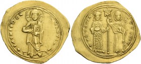 Theodora, 1055 – 1056. Histamenon 1055-1056, AV 4.12 g. +IhS XIS DCX RCGNΛNTIhm Christ, nimbate, standing facing on footstool, wearing pallium and col...