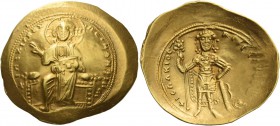 Isaac I Comnenus, 1 September 1057 – 22 November 1059. Histamenon 1057-1059, AV 4.33 g. +IhS XIS REX – RGNANTIhm Christ, nimbate, seated facing on bac...