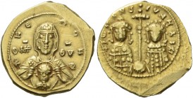 Romanus IV Diogenes, 1 January 1068 – September 1071 and associate rulers. Tetarteron 1068-1071, AV 4.02 g. +ΘKE – ROHΘ Facing bust of the Virgin, wea...