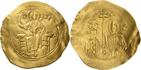 John II Comnenus, August 1118 – April 1143, with colleagues from 1119. Hyperpyron 1118-1122, AV 4.29 g. Christ, with decorated nimbus, seated facing o...