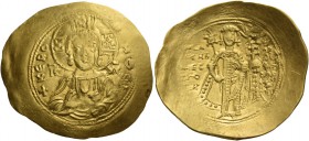 Manuel I Comnenus, 8 April 1143 – 24 September 1180. Hyperpyron, 1167-1183 (?), AV 4.33 g. +KERO – HΘ[EI] Facing bust of Christ, nimbate, wearing pall...