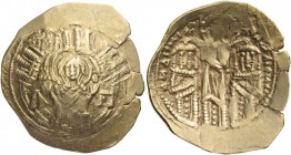 Andronicus II, Palaeologus 11 December 1282 – 24 May 1328 and associated rulers from 1294. Hyperpyron 1303-1320, AV 4.05 g. Bust of the Virgin orans w...