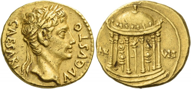 Octavian as Augustus, 27 BC – 14 AD. Aureus, Colonia Patricia (?) circa 18 BC, A...