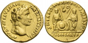 Octavian as Augustus, 27 BC – 14 AD. Aureus, Lugdunum circa 2 BC - 4 AD, AV 7.83 g CAESAR AVGVSTVS – DIVI F PATER PATRIAE Laureate head r. Rev. AVGVST...