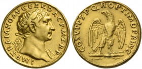 Trajan augustus, 91 – 117. Aureus circa 107-108, AV 6.44 g. IMP TRAIANO AVG GER DAC P M TR P Laureate bust r., with drapery on l. shoulder. Rev. COS V...