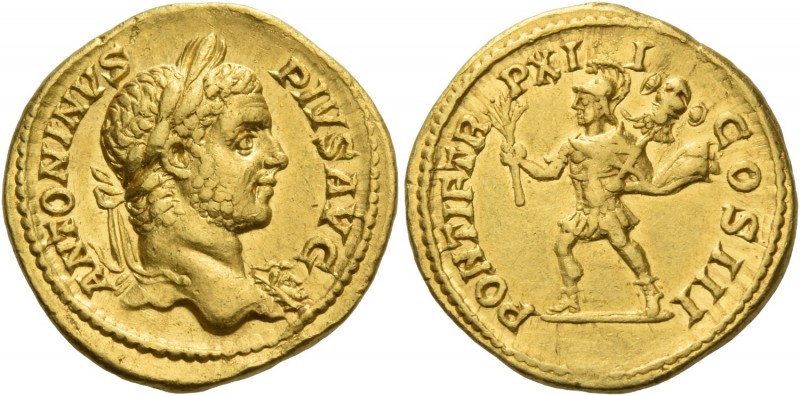 Caracalla augustus, 198 – 217. Aureus 209, AV 6.98 g. ANTONINVS – PIVS AVG Laure...