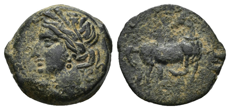 COLECCIÓN CORES. CARTAGO (Fin. s. III-principios s. II a.C.). A/ Cabeza de Tanit...