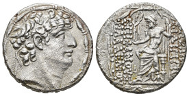 GRECIA ANTIGUA. REINO SELÉUCIDA. Filipo Filadelfo. Antioquía. Tetradracma (93-83 a.C.). A/ Cabeza diademada a der. R/ Zeus entronizado a izq. con Niké...