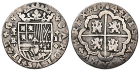 CARLOS II. 2 reales. 1684. Segovia. BR. Falsa de época. 5,13 g. 24,6 mm. Sim. AC-444. MBC-