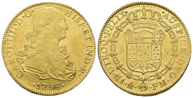 CARLOS IV. 8 escudos. 1798. México. FM. AU 27,07 g. 37,1 mm. VI-1334. EBC-/EBC+.