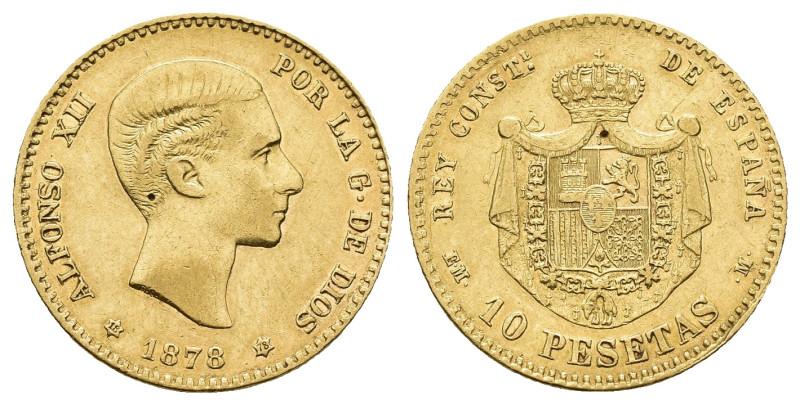ALFONSO XII. 10 pesetas. 1878 *18-78. Madrid. EMM. AU 3,19 g. 19,1 mm. VII-97. P...