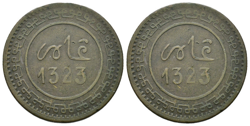 MONEDAS EXTRANJERAS. MARRUECOS. 10 mazumas. Fez. 1323 H. CU 9,89 g. 30,3 mm. Y-1...