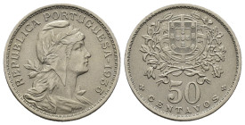 MONEDAS EXTRANJERAS. PORTUGAL. 50 centavos. 1935. KM-577. GO-20.06. EBC-.