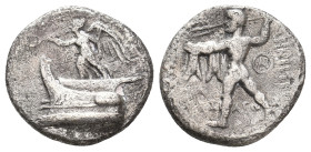 KINGS OF MACEDON. Demetrios I Poliorketes (306-283 BC). AR Drachm. 3.78g 18.1m