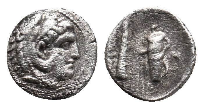 KINGS OF MACEDON. Alexander III 'the Great'. (336-323 BC). AR Obol. 0.48g 9.20m